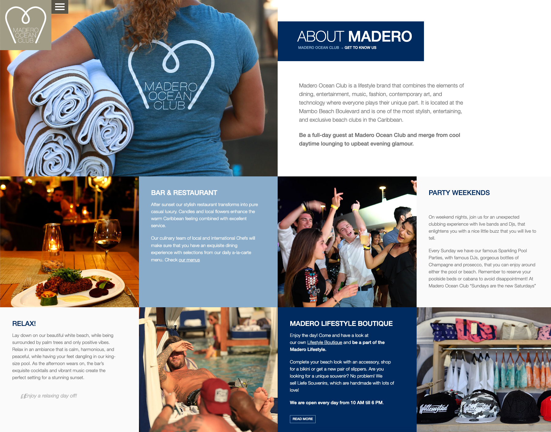 website screen about page