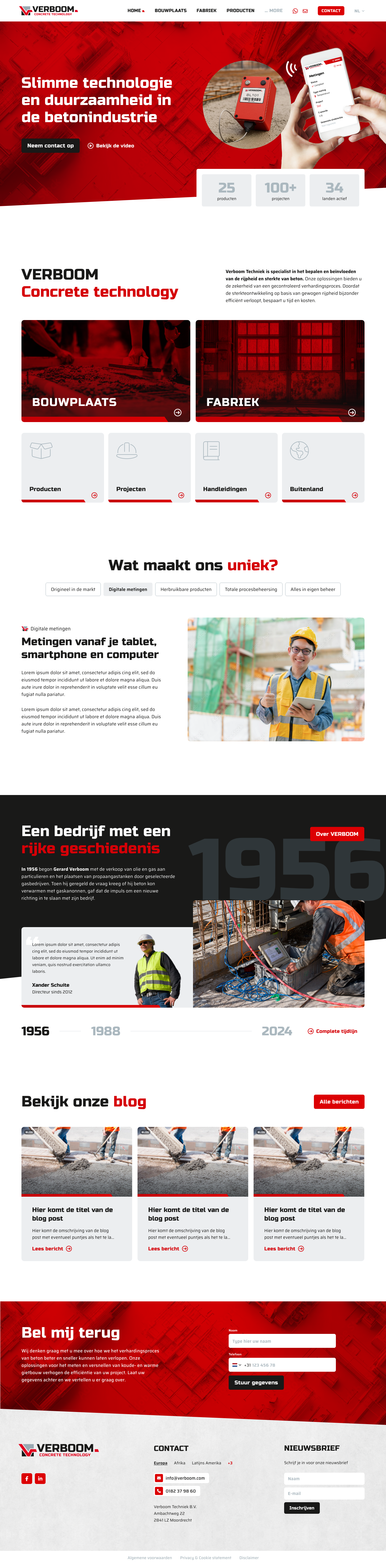 website homepage screen